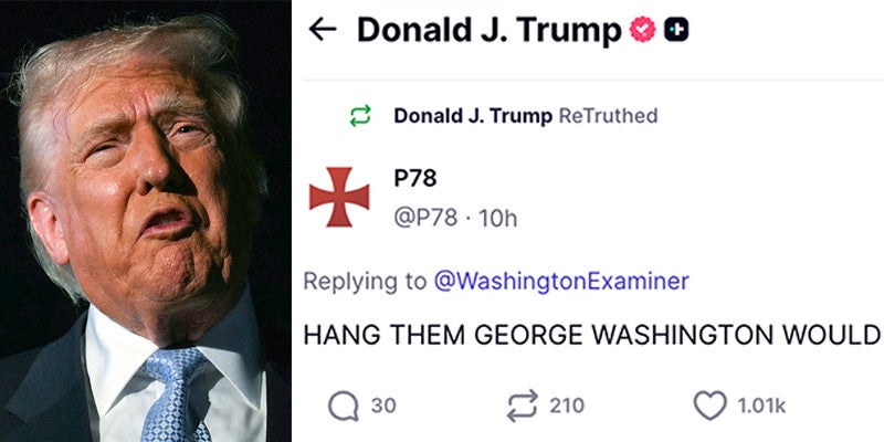 Donald Trump, Truth Social Re-Post