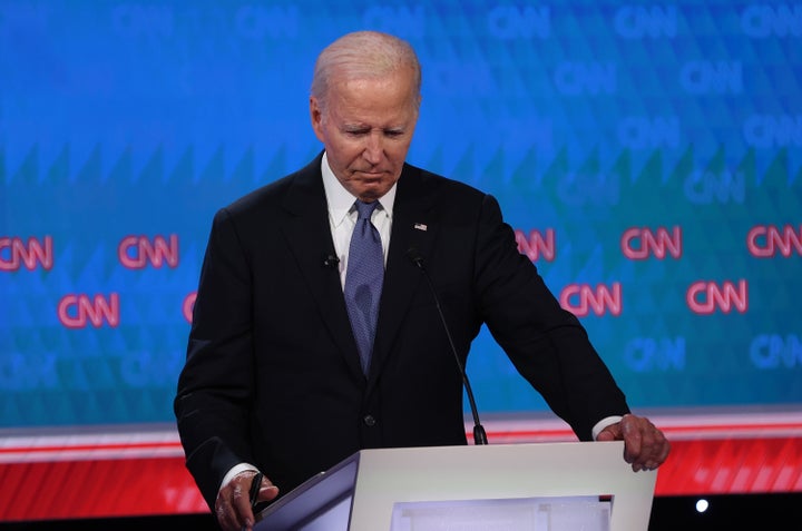 Former President Joe Biden pauses during the CNN Presidential Debate in June 2024.