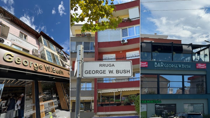 Visitors to Albania can find a George W. Bush bar, bakery and road. 