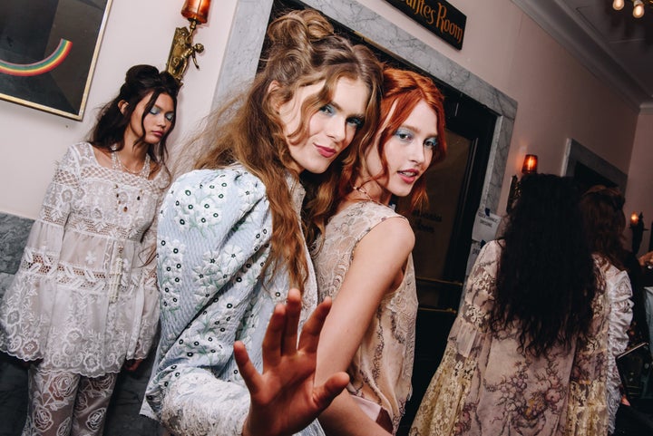 In the last NYFW, designers like Anna Sui (her fashion show pictured here) and Sandy Liang put an emphasis on femininity and a romantic look that spoke to a wider cottagecore trend.