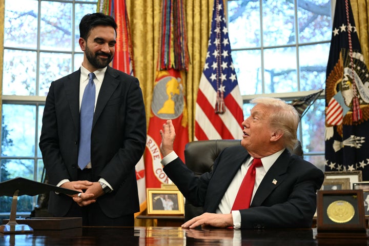 President Donald Trump meets with New York Mayor-elect Zohran Mamdani in the Oval Office of the White House in Washington, D.C., on Friday. 