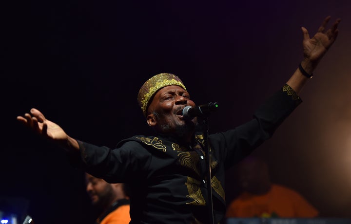 LULWORTH CAMP, ENGLAND - AUGUST 04: Jimmy Cliff performs on stage during Day 3 of Bestival 2018 at Lulworth Estate on August 4, 2018 in Lulworth Camp, England. (Photo by C Brandon/Redferns)