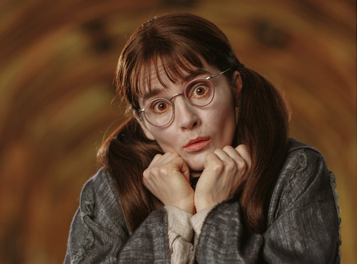 Shirley Henderson on the set of the film "Harry Potter and The Goblet of Fire" in 2004.