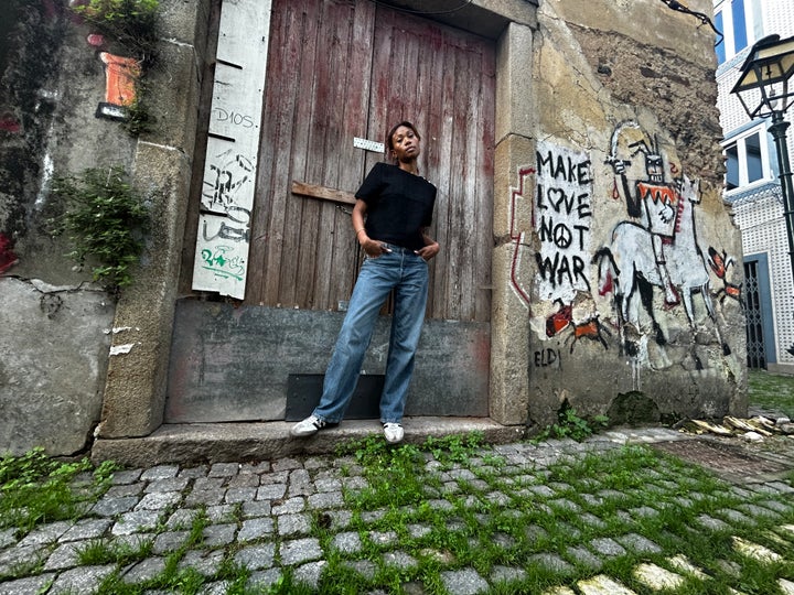 The author on a street in Aveiro, Portugal, October 2024
