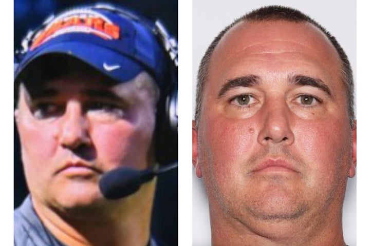 This combination of photos provided by the Virginia State Police shows Travis L. Turner, a southwest Virginia high school football coach who went missing and has been charged with possession of child pornography. (Virginia State Police via AP)