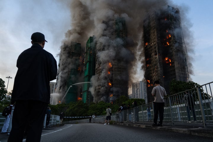 Dying Toll In Hong Kong Excessive-Rise Fireplace Rises To 36, With 279 Nonetheless Lacking 4 Smoke rises after a fire broke out at Wang Fuk Court, a residential estate in the Tai Po district of Hong Kong's New Territories on Wednesday, Nov. 26 2025. (AP Photo/Chan Long Hei)