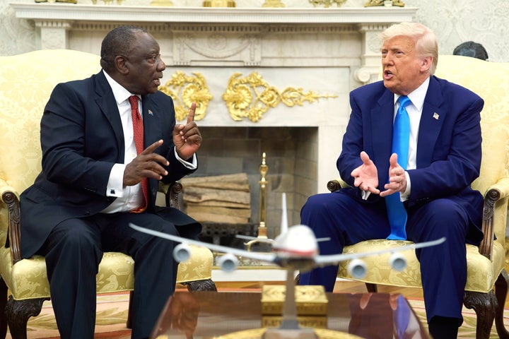 Trump Says He Will not Invite South Africa To 2026 G20 Summit At His Doral Golf Resort 1 President Donald Trump meets South Africa's President Cyril Ramaphosa in the Oval Office of the White House, on May 21, 2025, in Washington.