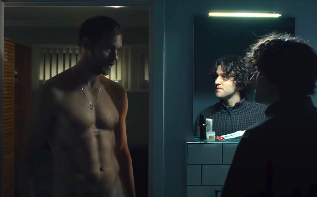 Alexander Skarsgård and Harry Melling in their new romance movie Pillion