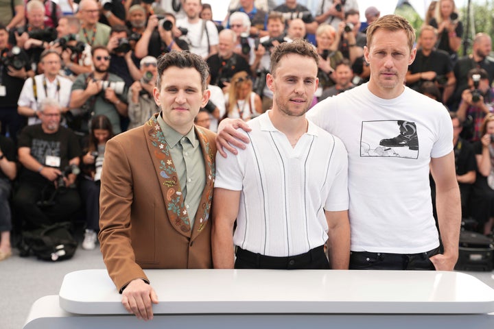 Harry Melling, Harry Lighton and Alexander Skarsgård in Cannes