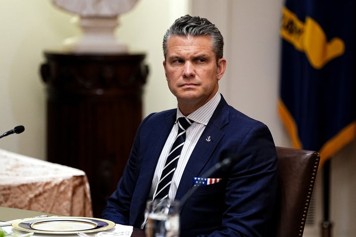 Pete Hegseth, US secretary of defense, during a meeting with US President Donald Trump and Hungarian Prime Minister Viktor Orban, not pictured, in the Cabinet Room of White House in Washington, DC, US, on Friday, Nov. 7, 2025. Photographer: Aaron Schwartz/CNP/Bloomberg via Getty Images