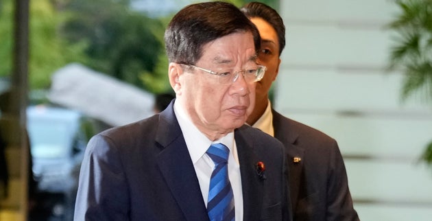 首相官邸に到着した平口洋法務大臣（2025年10月21日）