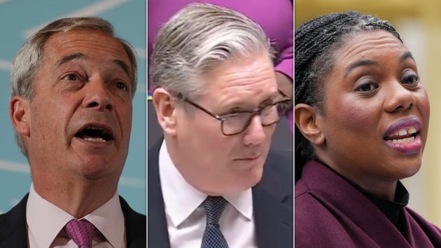 Nigel Farage, Keir Starmer and Kemi Badenoch