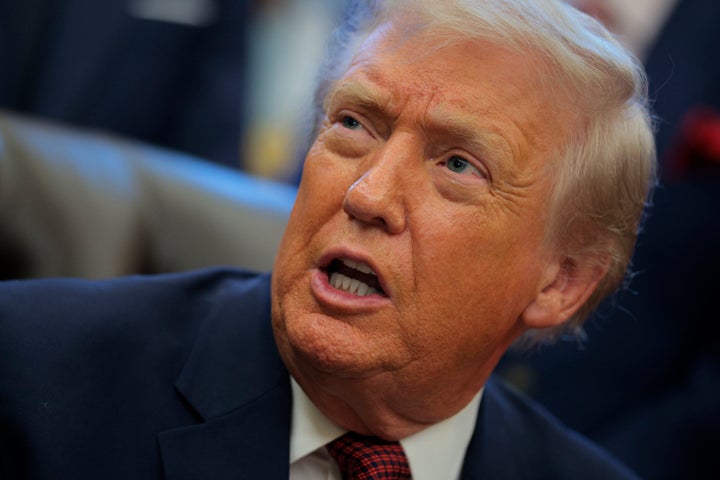 A growing number of Americans who voted for President Donald Trump, here in the Oval Office on Wednesday, are starting to blame the lackluster economy on him, according to a new Politico poll.