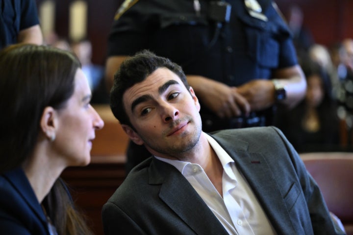 Luigi Mangione appears in Manhattan Criminal Court for an evidence hearing.