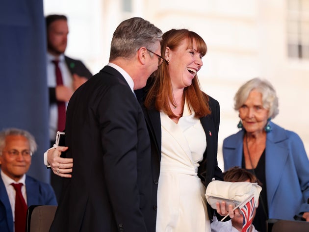 Britain's Prime Minister Keir Starmer and Deputy Prime Minister Angela Rayner attend a concert to mark the 80th Anniversary of V-E Day at Horse Guards Parade, London, Thursday May 8, 2025.