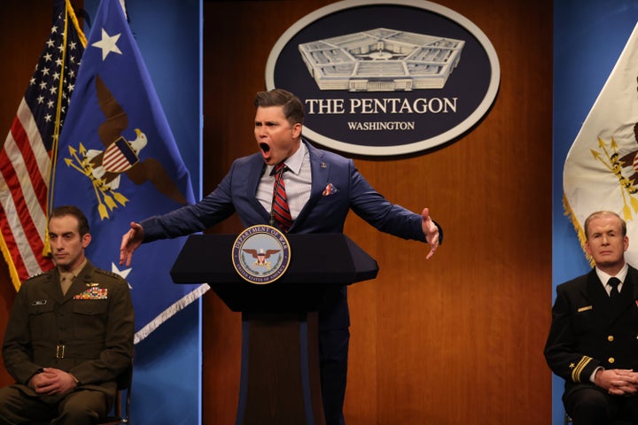 Colin Jost performed a parody version of Secretary of Defense Pete Hegseth during the December 6 cold open of 
