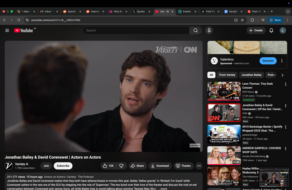 An actor congratulated Jonathan Bailey on his 7 An actor congratulated Jonathan Bailey on his