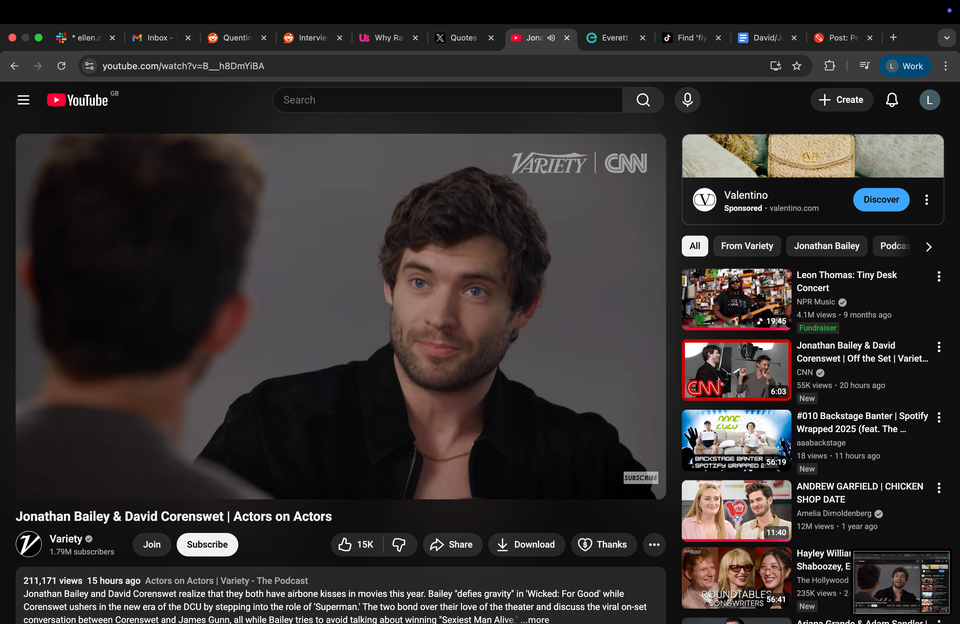 An actor congratulated Jonathan Bailey on his 4 An actor congratulated Jonathan Bailey on his