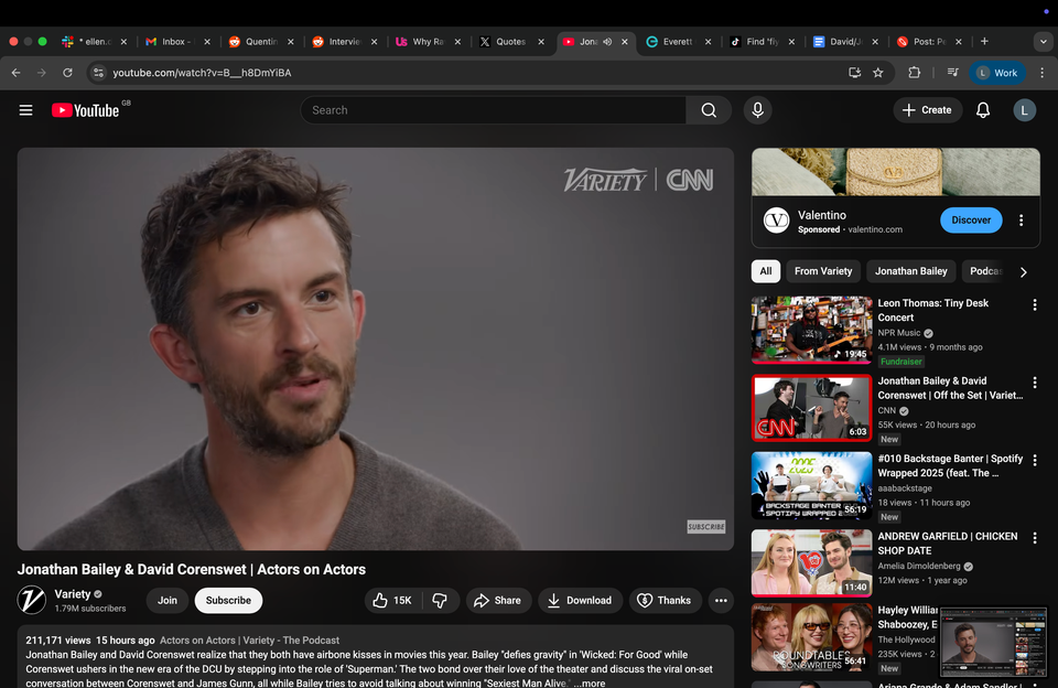 An actor congratulated Jonathan Bailey on his 5 An actor congratulated Jonathan Bailey on his