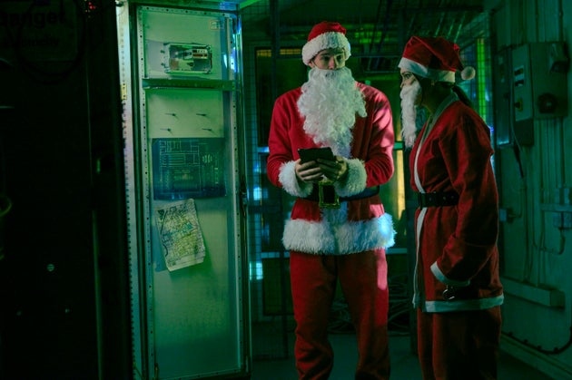 Connor Swindells and Olivia Holt in Jingle Bell Heist