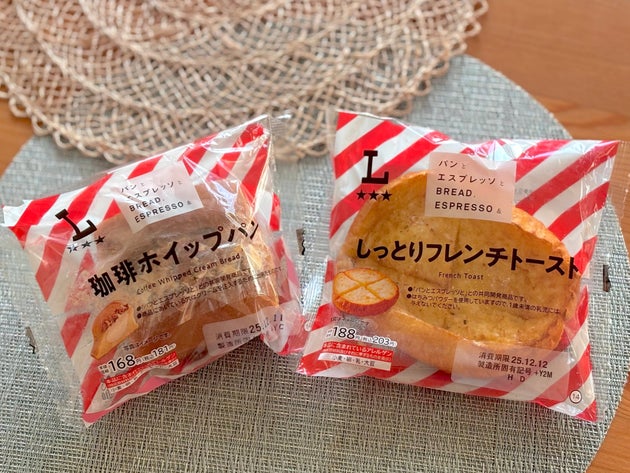 コラボ商品の「珈琲ホイップパン」と「しっとりフレンチトースト」