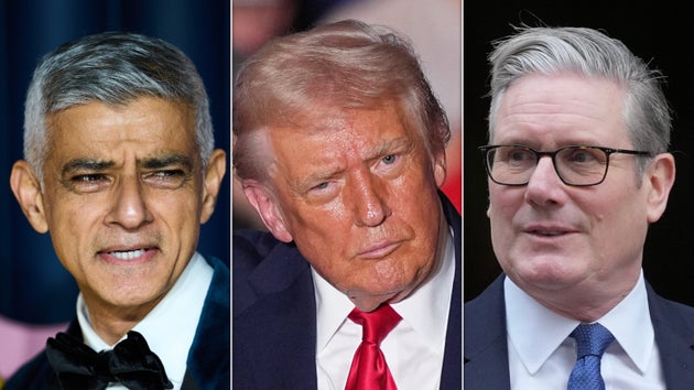 Sadiq Khan, Donald Trump and Keir Starmer