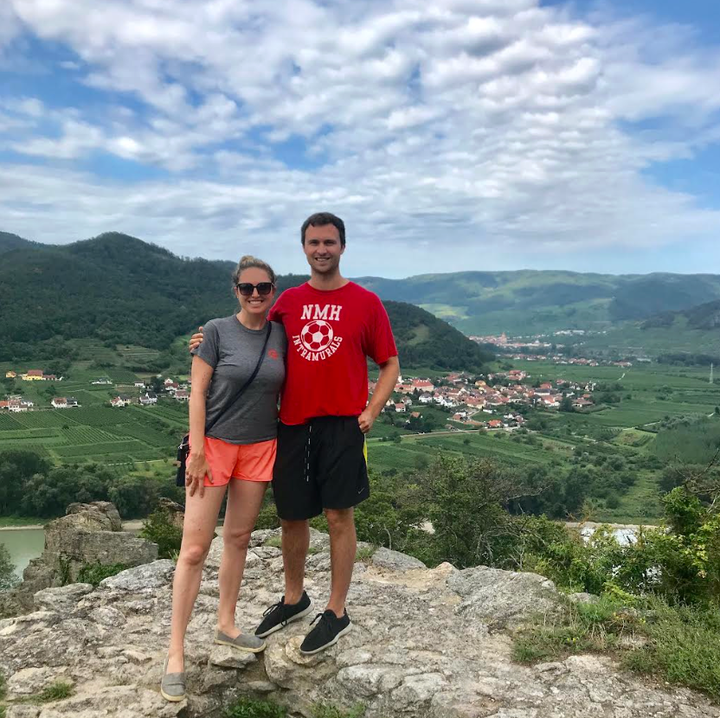 The author, left, and her husband, right, on a hike.