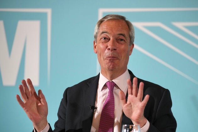 Britain's Reform UK leader Nigel Farage speaks during a news conference in London, England, Monday, Oct. 27, 2025. 