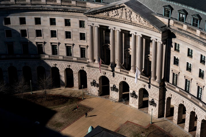The Environmental Protection Agency (EPA) headquarters in Washington, DC, US, on Monday, Feb. 24, 2025. Elon Musk's demand that more than two million federal employees defend their work is facing pushback from other powerful figures in the Trump administration, in a sign that the billionaire's brash approach to overhauling the government is creating division. Photographer: Al Drago/Bloomberg via Getty Images