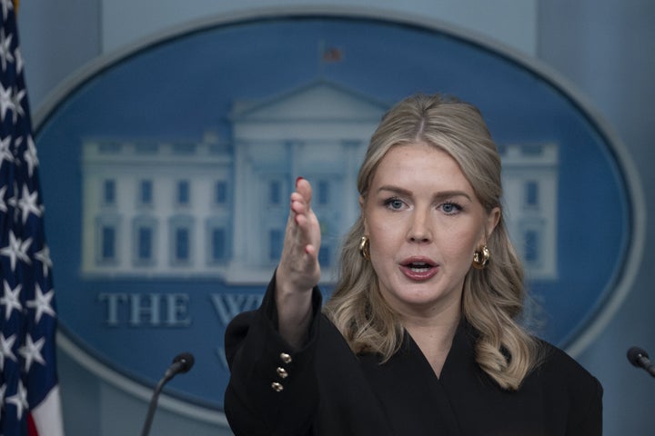 White House press secretary Karoline Leavitt speaks at the White House briefing room in Washington, D.C., on Dec. 11, 2025.