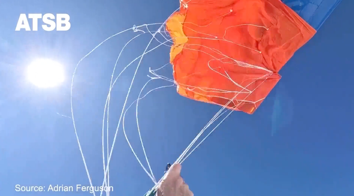 The skydiver used a knife to cut 11 lines that enabled him to fall from the plane with part of the torn chute.
