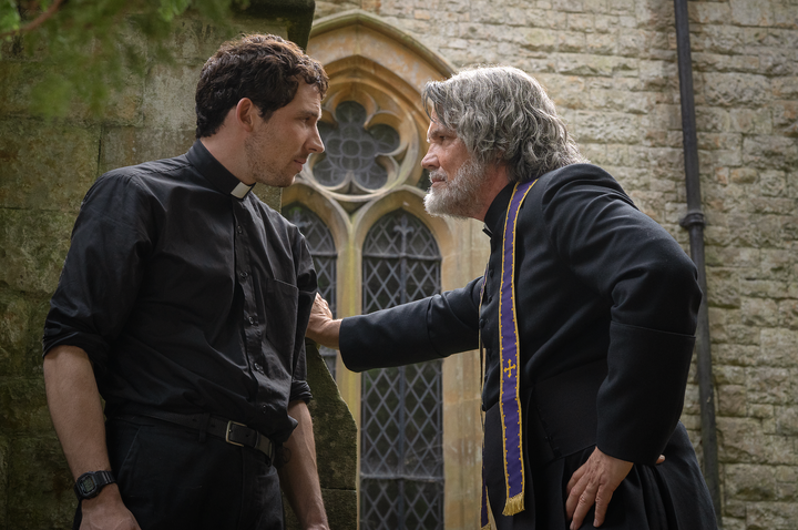 Josh O'Connor and Josh Brolin in "Wake Up Dead Man: A Knives Out Mystery."