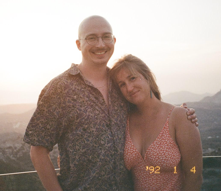 The author with her husband, Quinn, on their honeymoon in Turkey. "This photo was taken with Mom's vintage film camera — the time stamp is still set to 1992," she writes.