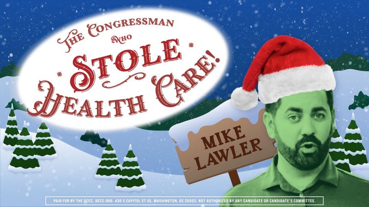 Image of DCCC billboard ad targeting Rep. Mike Lawler (R-N.Y.)