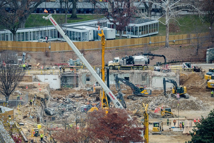 Demolition of the East Wing of the White House, during construction of the new ballroom expansion.