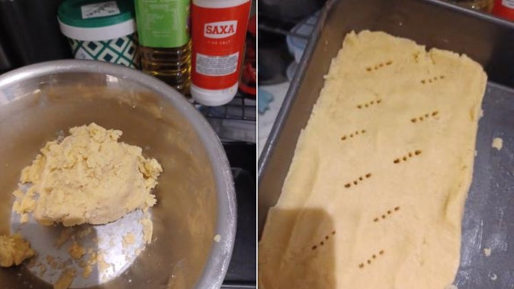 Massa de manteiga não gelada para o forno