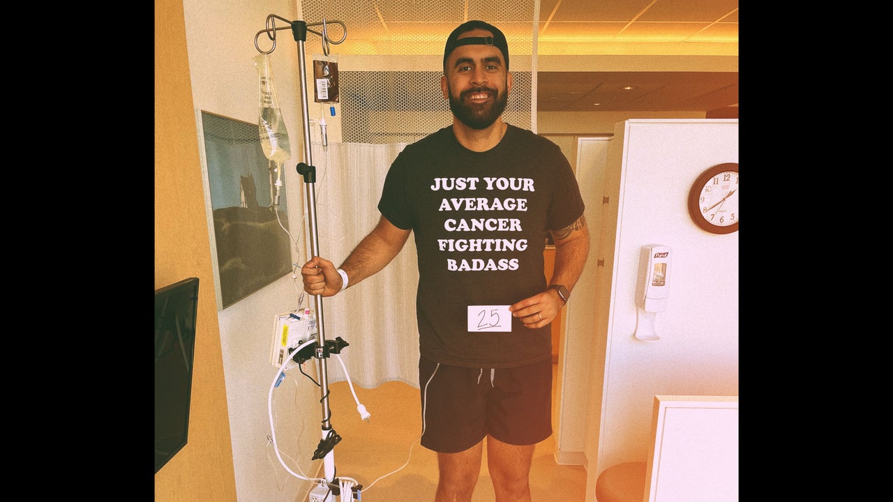 Micah Lio during his 25th round of chemotherapy.