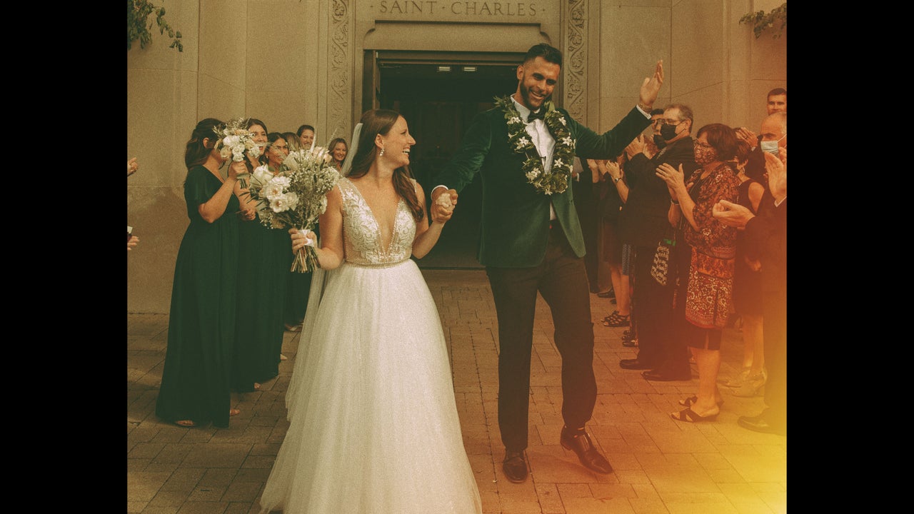 Marissa and Micah Lio on their wedding day.