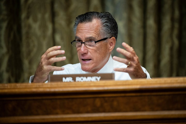 Sen. Mitt Romney, a Republican from Utah, during a Senate Budget Committee hearing in Washington, D.C., on Tuesday, March 12, 2024. US President Joe Biden's $7.3 trillion fiscal 2025 budget proposal, unveiled on Monday, lays out a second-term vision that would deliver more services, middle-class tax breaks and price controls to voters funded through higher taxes on the wealthy and corporations.