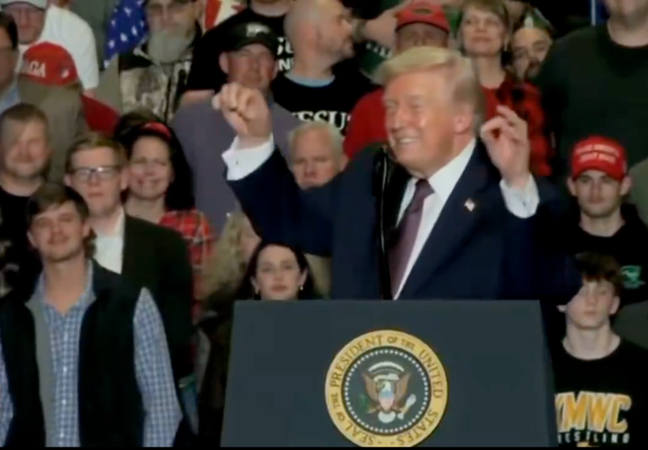 President Donald Trump makes a cheeky pun on the word 