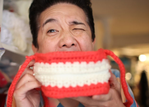 入れ歯のポシェットはお気に入りのひとつ。こちらも本に編み図があります