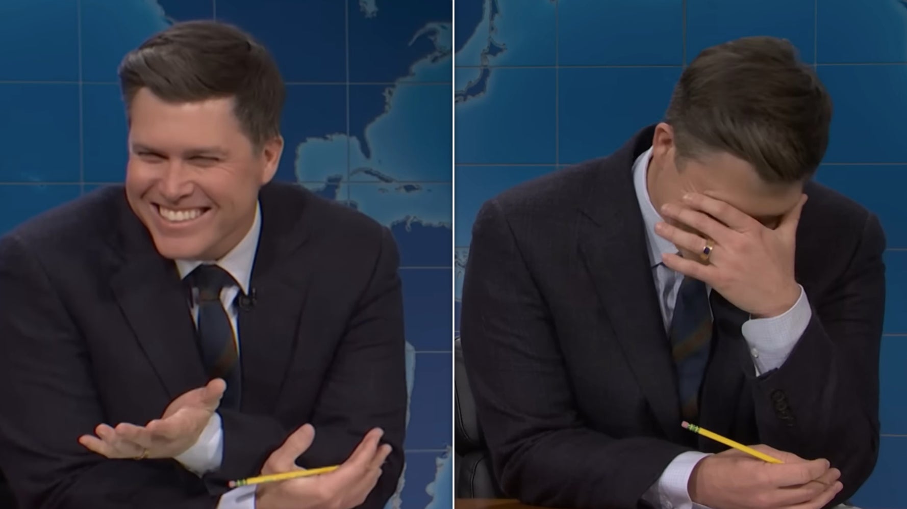 SNL' Ambushes Colin Jost With Surprise Joke Swap | HuffPost Entertainment