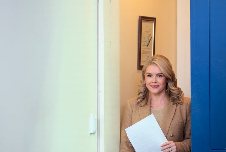 White House press secretary Karoline Leavitt, here at the White House on Dec. 1, announced she is expecting her second child in May 2026.