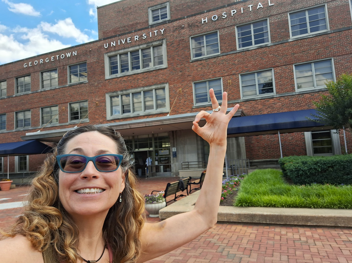 The author at Georgetown Hospital in 2024.