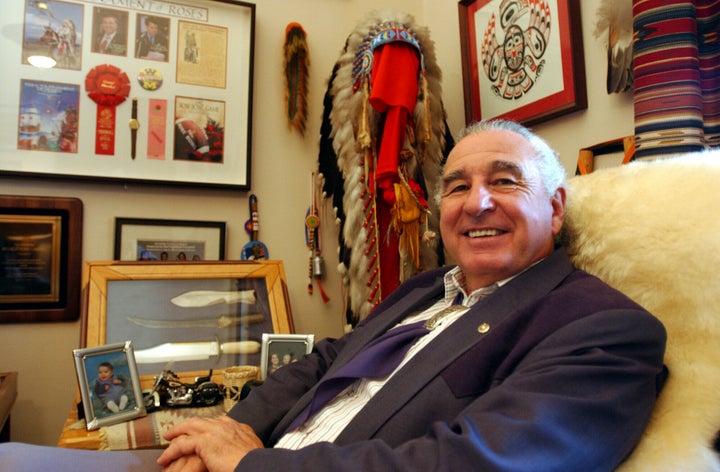 Ben Nighthorse Campbell (R-Colo.) sits in his office in the Russell Senate Office Building in this undated file photo. (Photo By Douglas Graham/Roll Call/Getty Images)