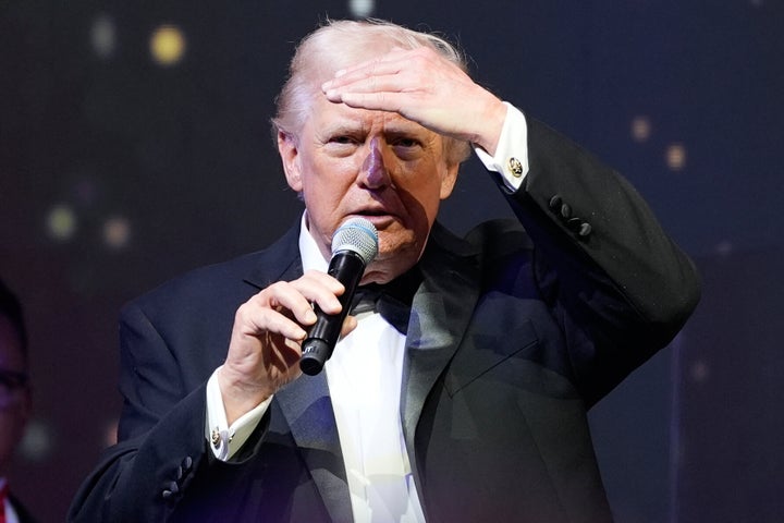 President Donald Trump speaks at a New Year's Eve celebration at his Mar-a-Lago club, Wednesday, Dec. 31, 2025, in Palm Beach, Fla. (AP Photo/Alex Brandon)