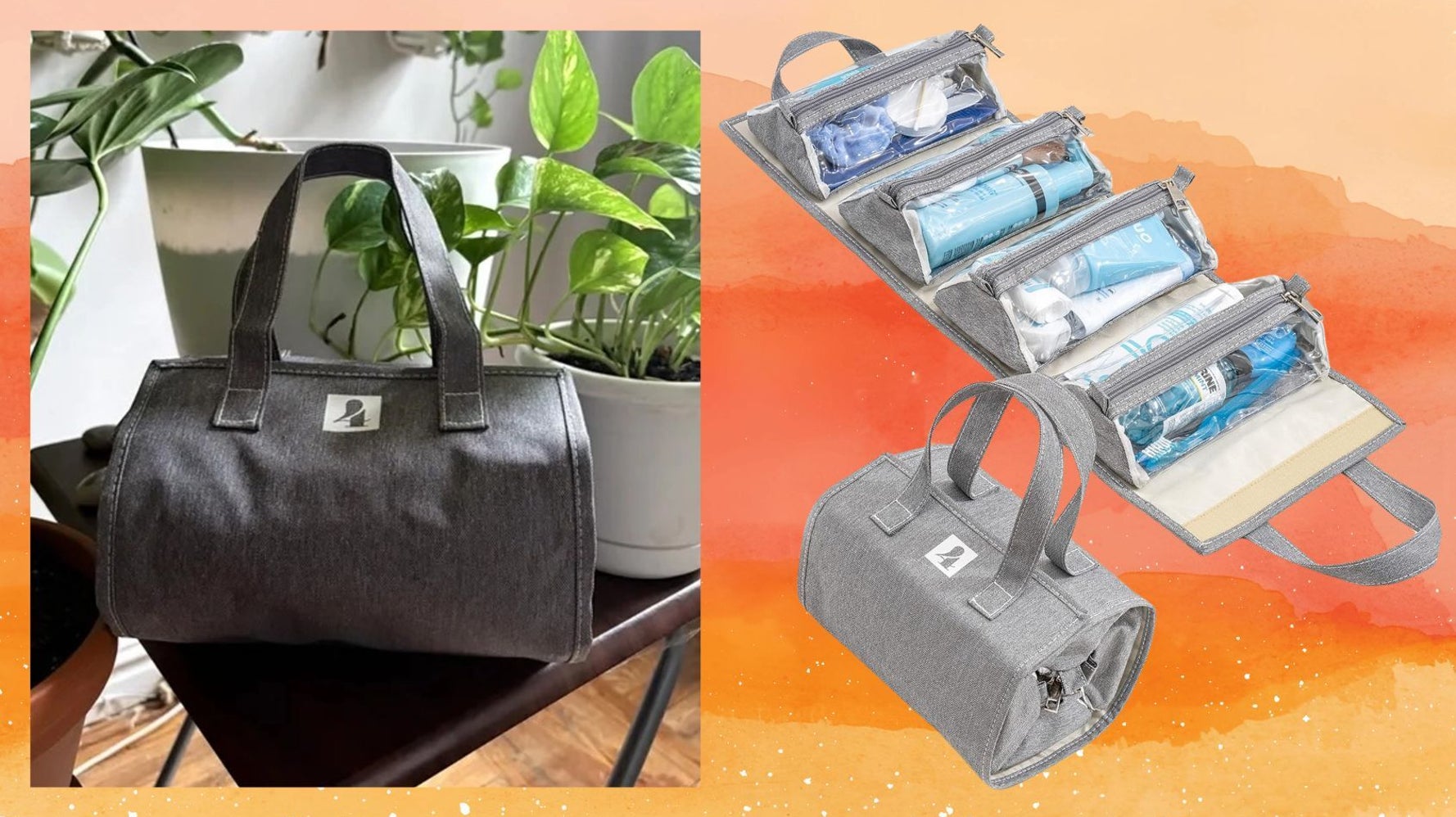 hanging roll up makeup organizer and travel bag LumiSyne 4 In 1 Detachable Toiletry Roll-Up Bag Large Capacity Wash Bag Mesh Cosmetic Bag Portable Foldable Toiletry Bag Waterproof Cosmetic Bag For Travel Daily Ensure Easy Organization with the Roll Custom Roll up Makeup Organizer