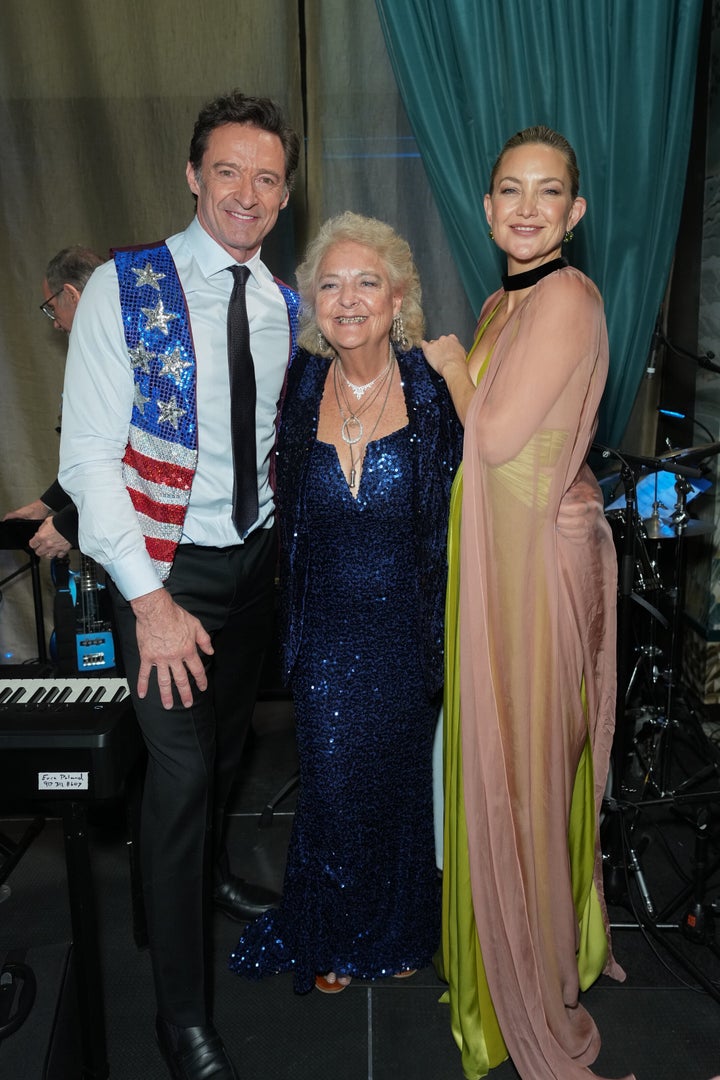 Jackman and Hudson pose with Claire Sardina, whose real-life story inspired "Song Sung Blue."