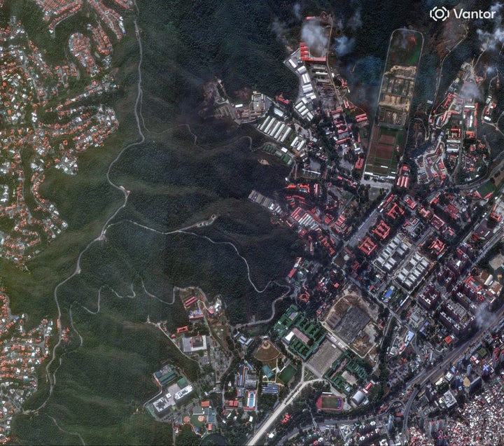 FUERTE TIUNA, CARACAS, VENEZUELA -- JANUARY 03, 2026: 02 -- Vantor satellite image shows an overview of the Fuerte Tiuna military complex and surrounding areas after strikes in Caracas. Please use: Satellite image (c) 2026 Vantor.