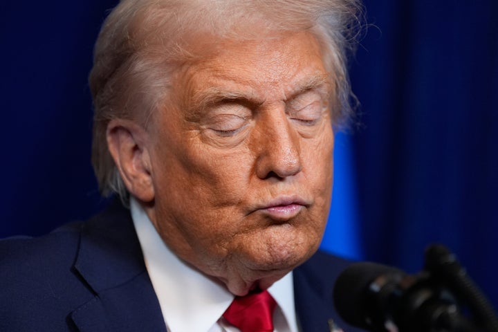President Donald Trump speaks during a news conference with Israel's Prime Minister Benjamin Netanyahu at Mar-a-Lago on Dec. 29, 2025, in Palm Beach, Florida.